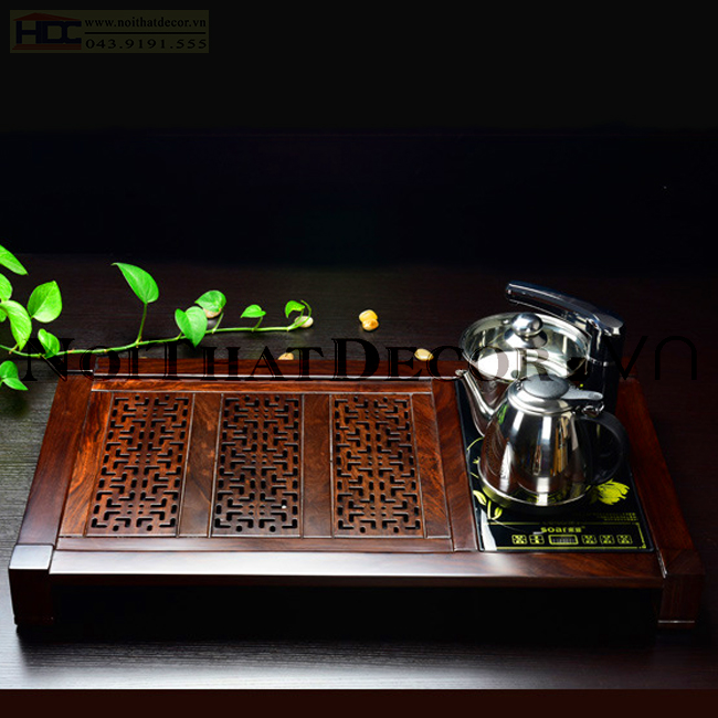 Khay trà điện gỗ Pơ - Mu -BT-07