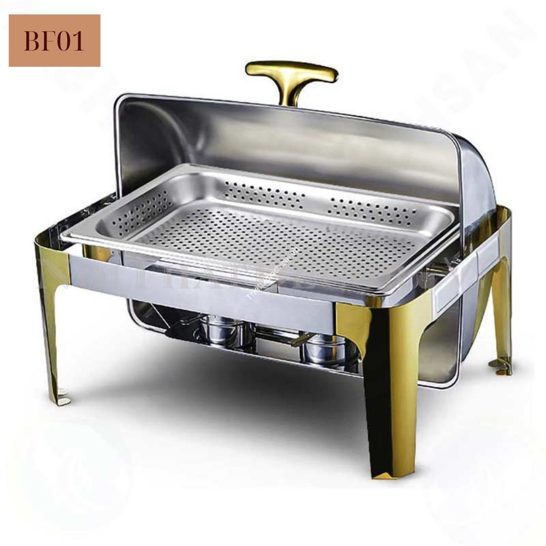 Nồi buffet chữ nhật khay lỗ 1 ngăn BF01