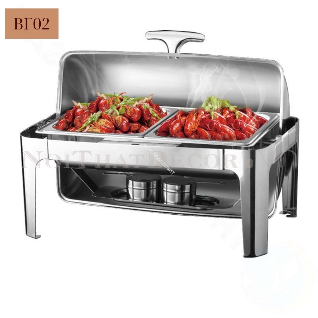 Nồi buffet chữ nhật 2 ngăn BF02