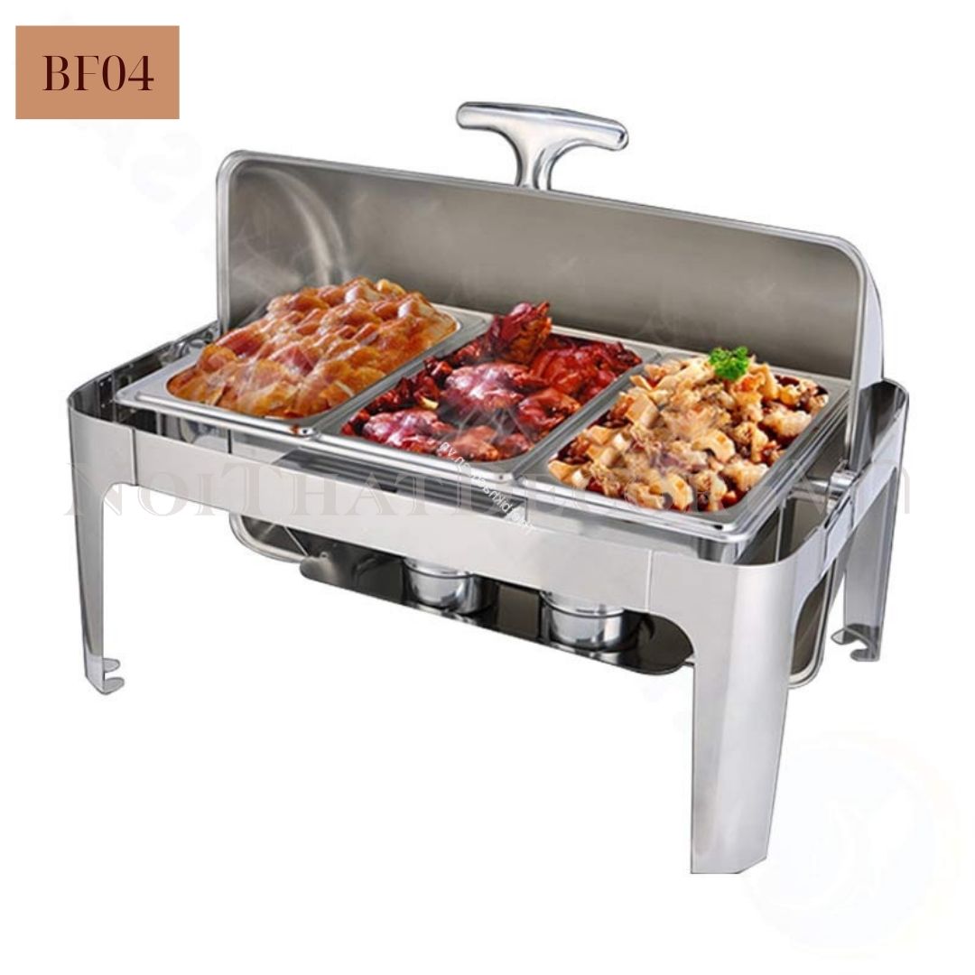 Nồi buffet chữ nhật 3 ngăn BF04